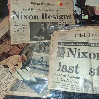 Sale Photo Thumbnail #112: Several papers from both eras. All in good condition with normal wear. All in protective sleeves. 6+ items including New York Post, Detroit Free Press & more.