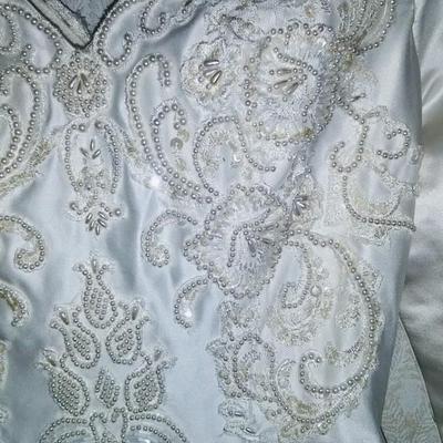 Sale Photo Thumbnail #143: Size 8 two piece gown. Dress with removable train. Gorgeous,  preserved after 1 wear & in excellent condition.  Michelangelo Gown, original price $2999

You can make arrangements to come in & try gowns on. Please message for appointments