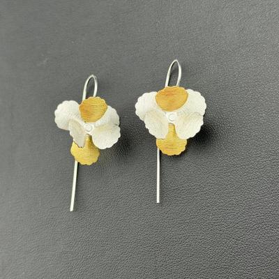 Earrings Brand New 925 Sterling Silver Stamped Gold Electroplated