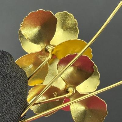 Earrings Brand New 925 Sterling Silver Stamped Gold Electroplated