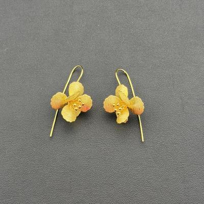 Earrings Brand New 925 Sterling Silver Stamped Gold Electroplated