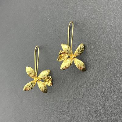 Earrings Brand New 925 Sterling Silver Stamped Gold Electroplated