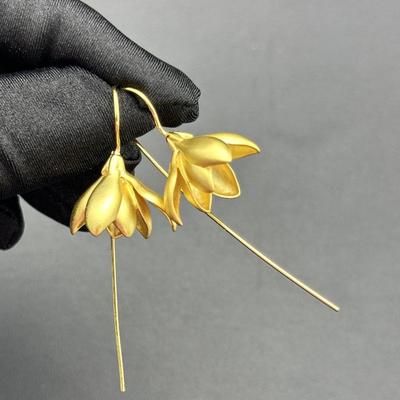 Earrings Brand New 925 Sterling Silver Stamped Gold Electroplated