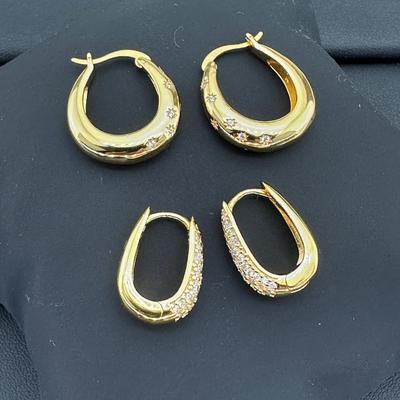 Brand New Earrings 925 Sterling Silver Stamped Zirconia