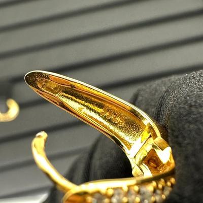 Brand New Earrings 925 Sterling Silver Stamped Zirconia