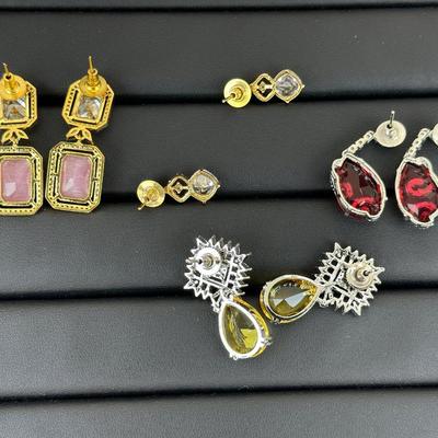 Brand New Zirconia Earrings Rhodium Plating Mix Lot