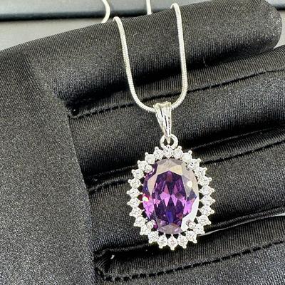 Brand New Zirconia Necklace And Earrings Rhodium Plating