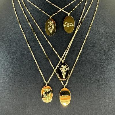 12 Birth Month Flower Collection Necklaces 