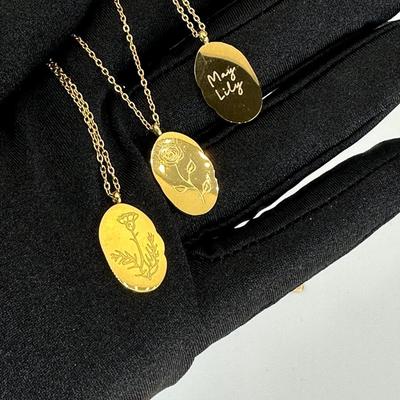 12 Birth Month Flower Collection Necklaces 