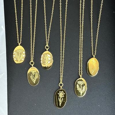 12 Birth Month Flower Collection Necklaces MIX LOT