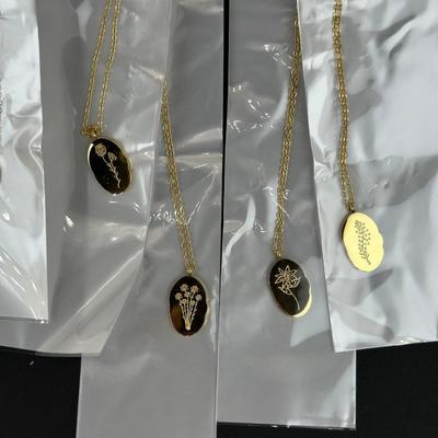 12 Birth Month Flower Collection Necklaces MIX LOT