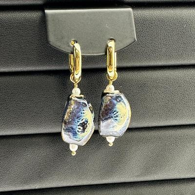 Luxurious Gold Alloy Plated Earrings Pearl