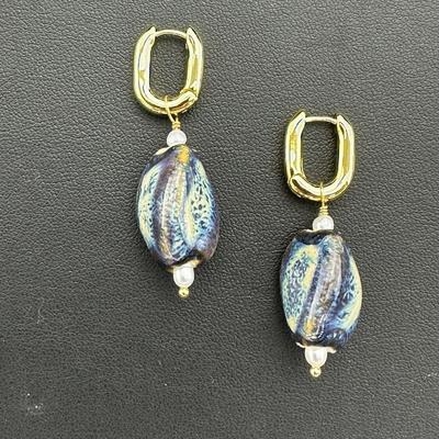 Luxurious Gold Alloy Plated Earrings Pearl