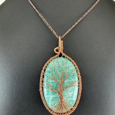 Necklace Amazonite 925 Sterling Silver Plated Handmade Gemstone 