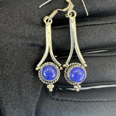 Earrings Silver Plated Handmade Gemstone 