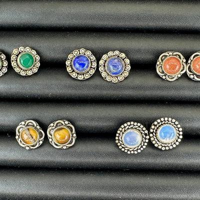 Earrings Silver Plated Handmade Gemstone 