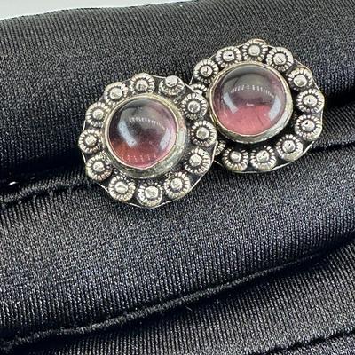 Earrings Silver Plated Handmade Gemstone 
