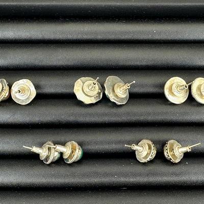 Earrings Silver Plated Handmade Gemstone 