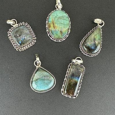 Labradorite Pendant Silver Plated Handmade Gemstone 
