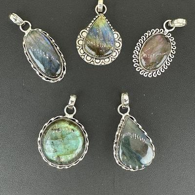 Labradorite Pendant Silver Plated Handmade Gemstone 