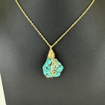 Synthetic Turquoise Necklace And Earring Set Lot