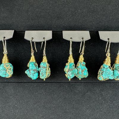 Synthetic Turquoise Earrings Lot
