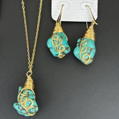 Synthetic Turquoise Necklaces And Earrings Lot