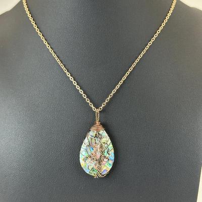 Natural Abalone Shell Tree Of Life Necklace Lot