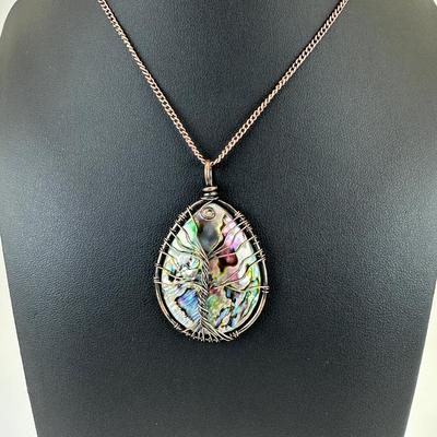 Natural Abalone Shell Tree Of Life Necklace Lot