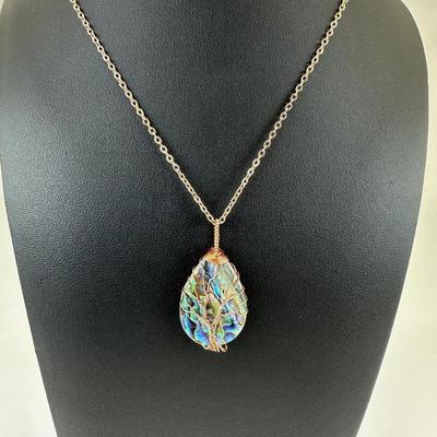 Natural Abalone Shell Tree Of Life Necklace Lot