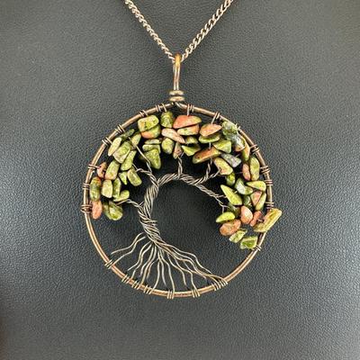 Copper Garnet Tree Of Life Necklace Lot