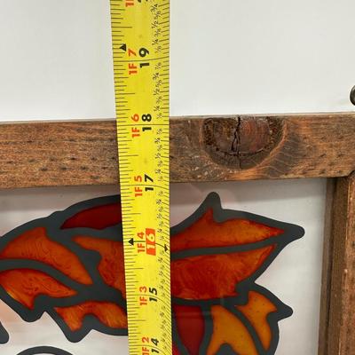 Vintage Faux Stained Glass Goose Panel – Wood Frame