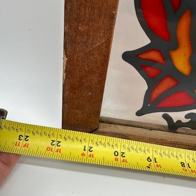 Vintage Faux Stained Glass Goose Panel – Wood Frame