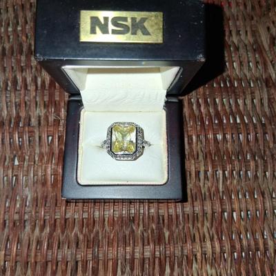 Sale Photo Thumbnail #168: Yellow stone with Chrystal accents. Size 7