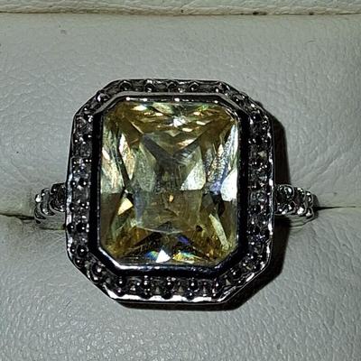 Sale Photo Thumbnail #167: Yellow stone with Chrystal accents. Size 7