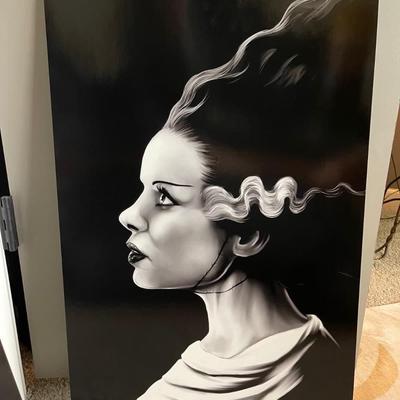 UNIVERSAL MONSTER'S 28"x18"bride of Frankenstein ART PRINT DAMON BOWIE HAND SIGNED