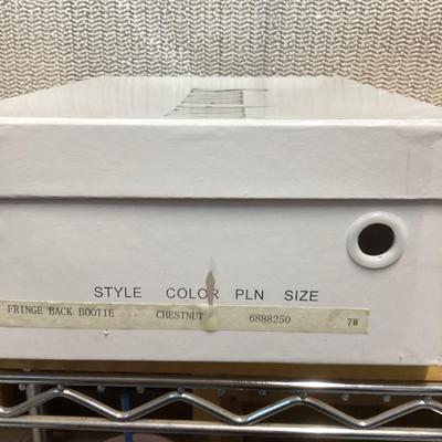 seventh avenue size 7w tan fringe ankle boots