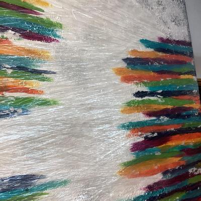 This is an large abstract painting on canvas