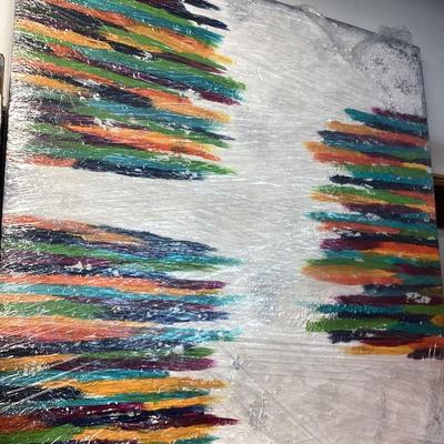 This is an large abstract painting on canvas