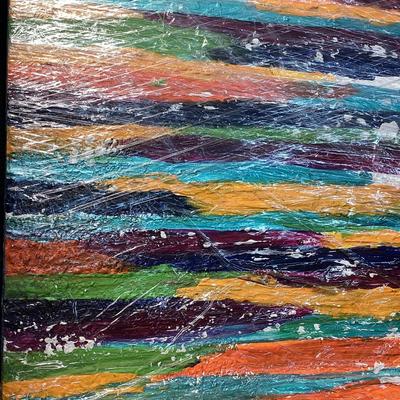 This is an large abstract painting on canvas