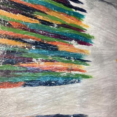 This is an large abstract painting on canvas