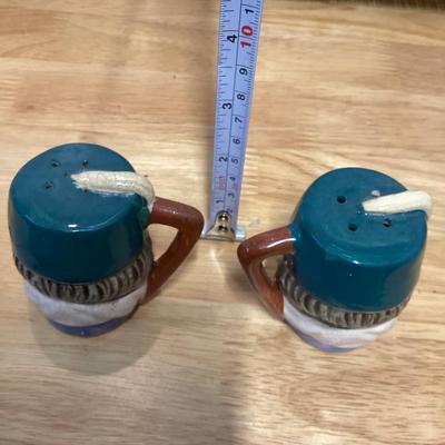 Vintage toby mug style salt and pepper shakers