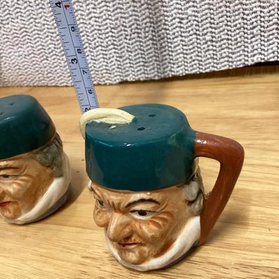 Vintage toby mug style salt and pepper shakers
