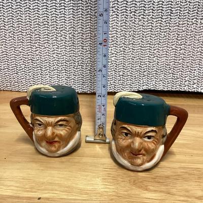 Vintage toby mug style salt and pepper shakers