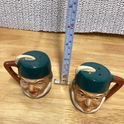 Vintage toby mug style salt and pepper shakers