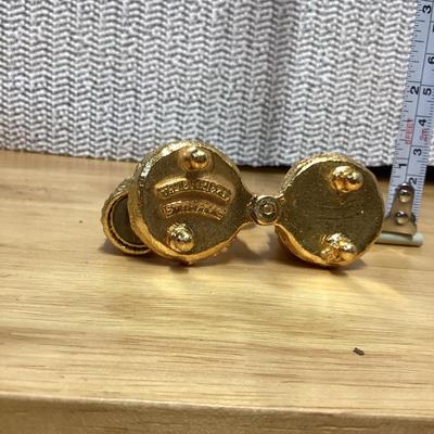 Vintage brass footed salt and pepper shaker set- tiny salt and pepper shakers