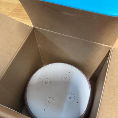Echo dot speaker in box
