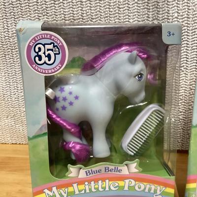 Hasbro My Little Pony 35th Anniversary Original 1983 Collection Blue Belle and Cotton Candy. 