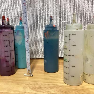 squeeze bottles of paint- unknown type of paint