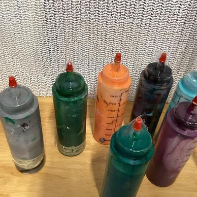 squeeze bottles of paint- unknown type of paint